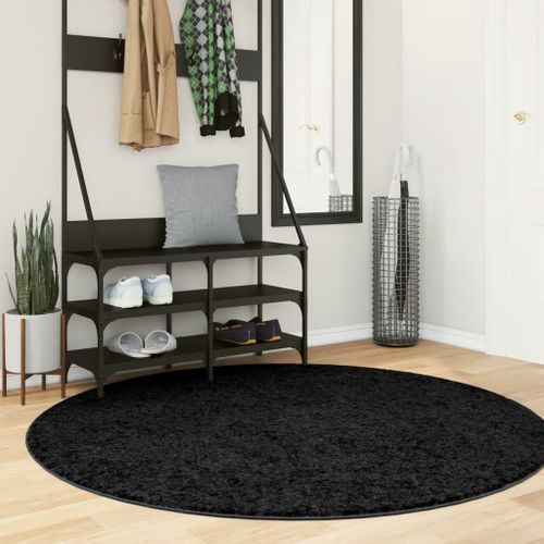 Tapis OVIEDO à poils courts noir Ø 160 cm - Photo n°2; ?>