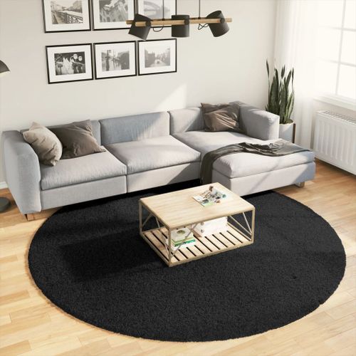 Tapis OVIEDO à poils courts noir Ø 240 cm - Photo n°2; ?>