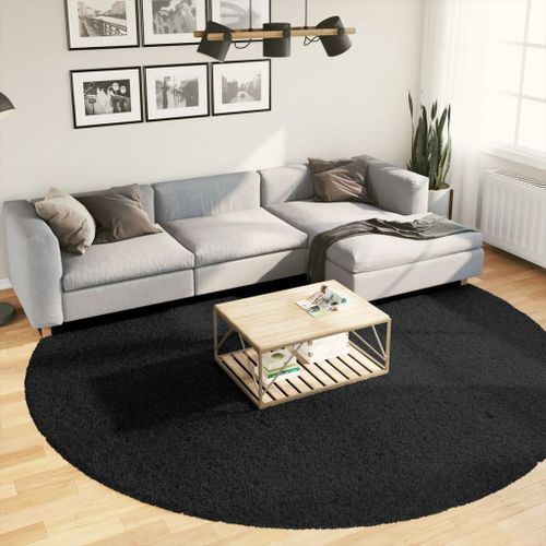 Tapis OVIEDO à poils courts noir Ø 280 cm - Photo n°2; ?>