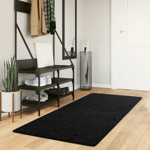 Tapis OVIEDO à poils courts noir 80x200 cm - Photo n°2; ?>