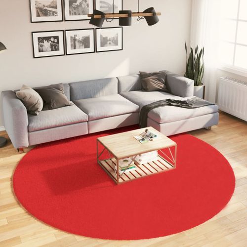 Tapis OVIEDO à poils courts rouge Ø 240 cm - Photo n°2; ?>