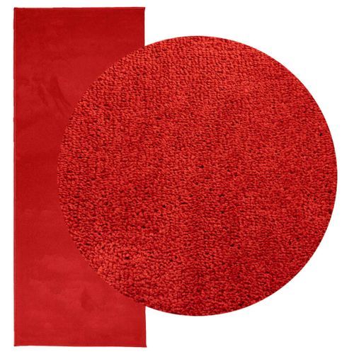 Tapis OVIEDO à poils courts rouge 80x200 cm - Photo n°3; ?>