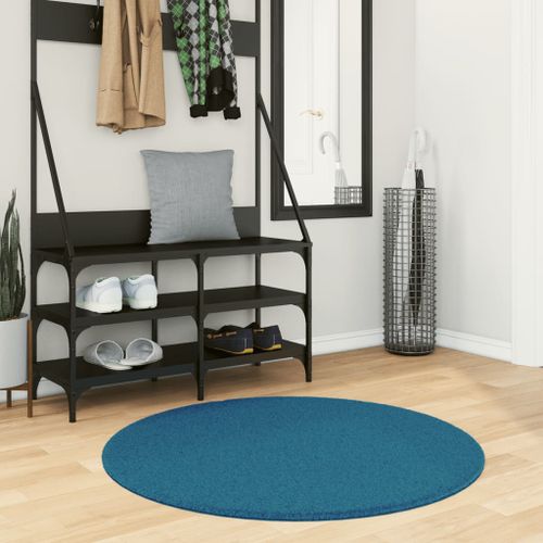 Tapis OVIEDO à poils courts turquoise Ø 100 cm - Photo n°2; ?>