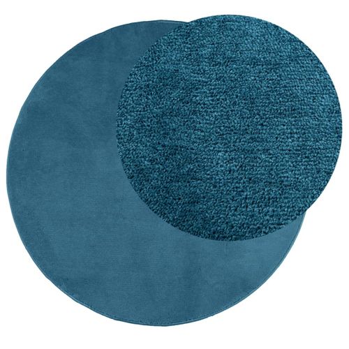 Tapis OVIEDO à poils courts turquoise Ø 100 cm - Photo n°3; ?>