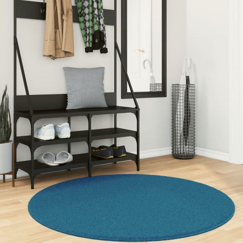 Tapis OVIEDO à poils courts turquoise Ø 120 cm - Photo n°2; ?>