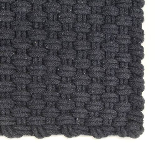 Tapis rectangulaire Anthracite 120x180 cm Coton - Photo n°2; ?>