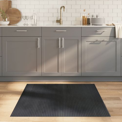 Tapis rectangulaire gris 100x100 cm bambou - Photo n°2; ?>