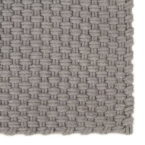 Tapis rectangulaire Gris 80x160 cm Coton - Photo n°2; ?>