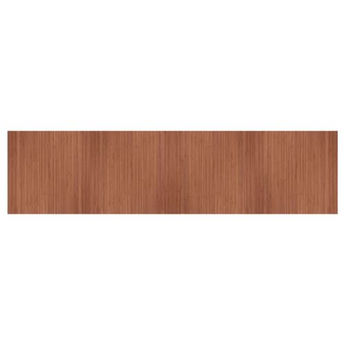 Tapis rectangulaire marron 100x400 cm bambou - Photo n°2; ?>
