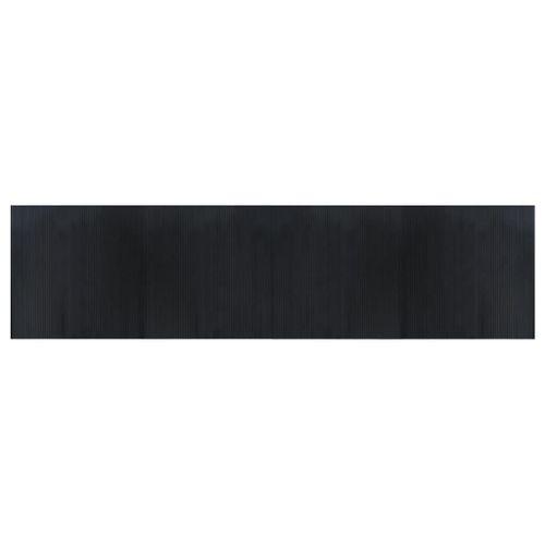 Tapis rectangulaire noir 100x400 cm bambou - Photo n°2; ?>