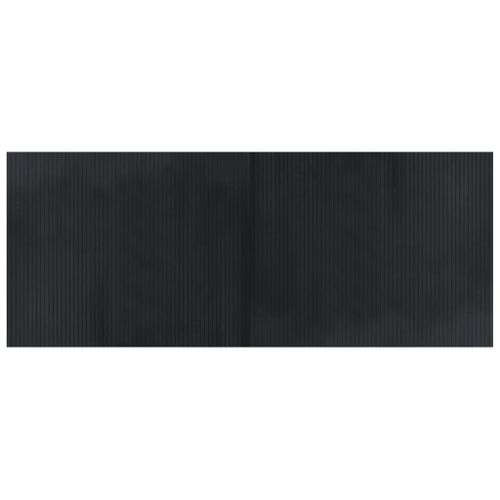 Tapis rectangulaire noir 80x200 cm bambou - Photo n°2; ?>