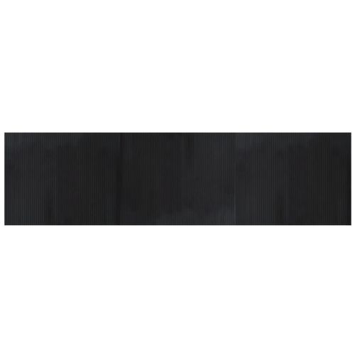 Tapis rectangulaire noir 80x300 cm bambou - Photo n°2; ?>