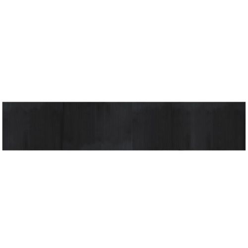 Tapis rectangulaire noir 80x400 cm bambou - Photo n°2; ?>