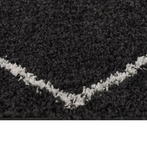 Tapis shaggy à poils longs Crème et anthracite 160x230 cm - Photo n°2; ?>