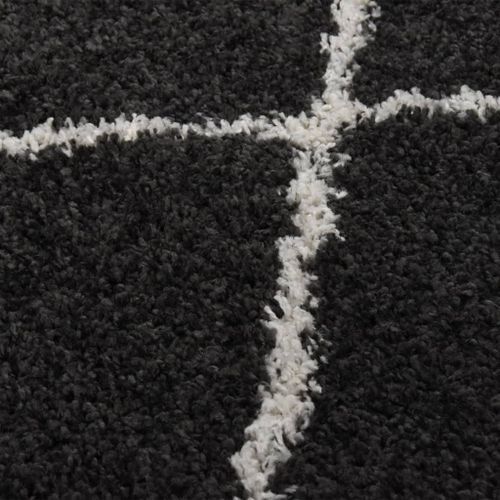 Tapis shaggy à poils longs Crème et anthracite 160x230 cm - Photo n°3; ?>