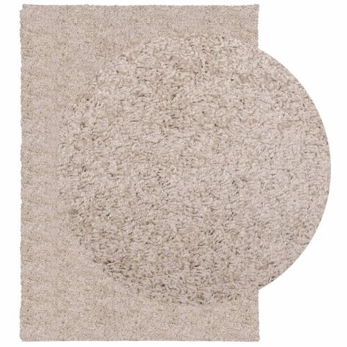 Tapis shaggy à poils longs moderne beige 120x170 cm - Photo n°3; ?>