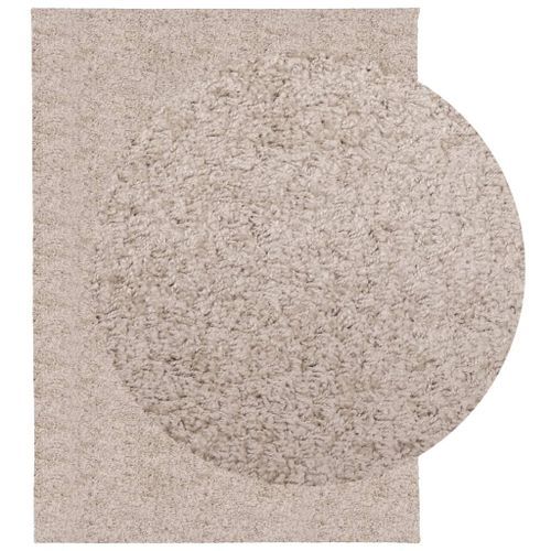 Tapis shaggy à poils longs moderne beige 140x200 cm - Photo n°3; ?>