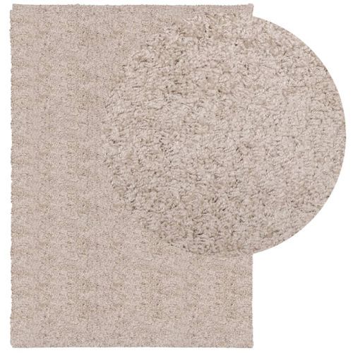 Tapis shaggy à poils longs moderne beige 160x230 cm - Photo n°3; ?>