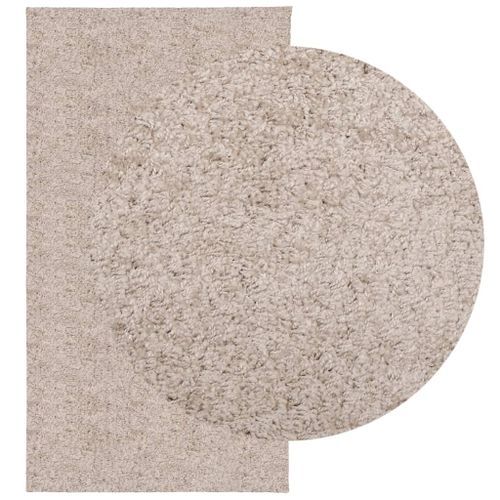 Tapis shaggy à poils longs moderne beige 80x150 cm - Photo n°3; ?>