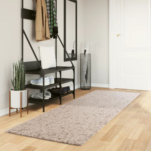 Tapis shaggy à poils longs moderne beige 80x250 cm - Photo n°2; ?>