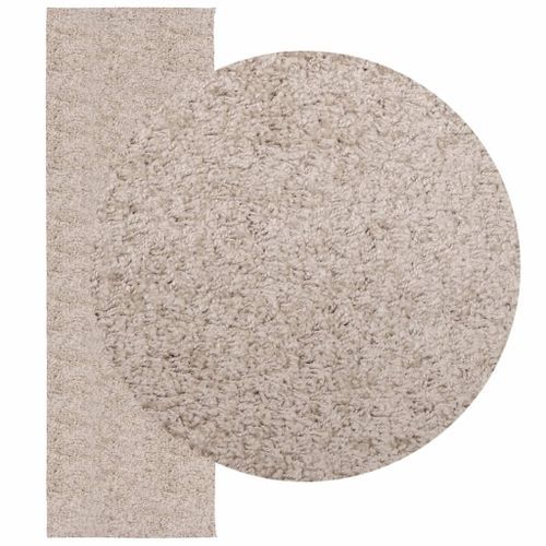 Tapis shaggy à poils longs moderne beige 80x250 cm - Photo n°3; ?>