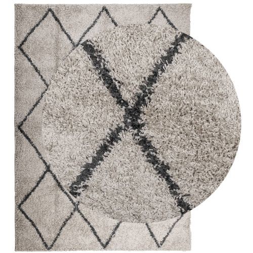 Tapis shaggy à poils longs moderne beige anthracite 240x340 cm - Photo n°3; ?>