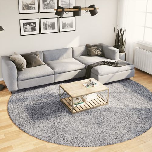 Tapis shaggy à poils longs moderne bleu Ø 280 cm - Photo n°2; ?>