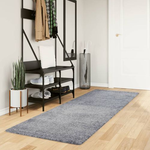 Tapis shaggy à poils longs moderne bleu 80x250 cm - Photo n°2; ?>