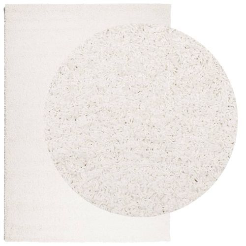 Tapis shaggy à poils longs moderne crème 140x200 cm - Photo n°3; ?>