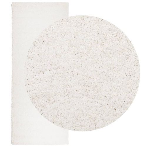 Tapis shaggy à poils longs moderne crème 80x200 cm - Photo n°3; ?>