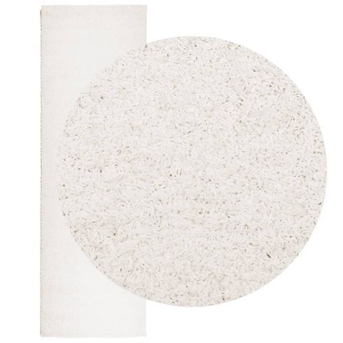 Tapis shaggy à poils longs moderne crème 80x250 cm - Photo n°3; ?>