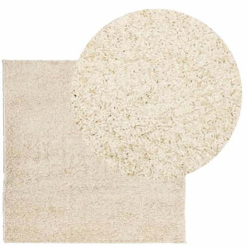 Tapis shaggy à poils longs moderne doré 120x120 cm - Photo n°3; ?>