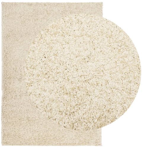 Tapis shaggy à poils longs moderne doré 120x170 cm - Photo n°3; ?>