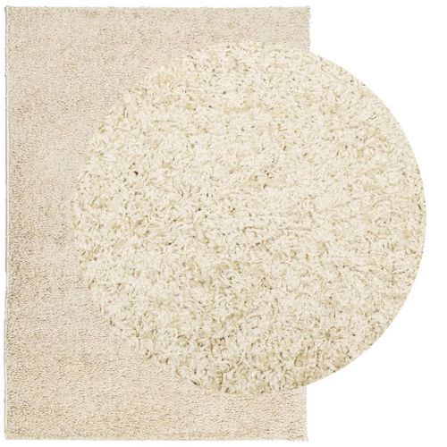 Tapis shaggy à poils longs moderne doré 140x200 cm - Photo n°3; ?>