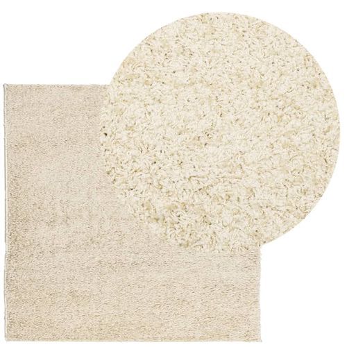 Tapis shaggy à poils longs moderne doré 200x200 cm - Photo n°3; ?>