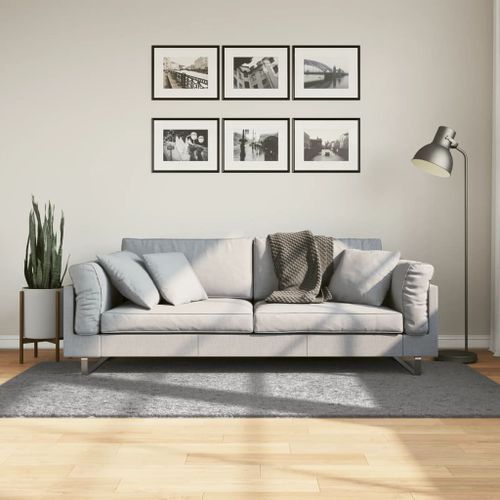 Tapis shaggy à poils longs moderne gris 100x200 cm - Photo n°2; ?>