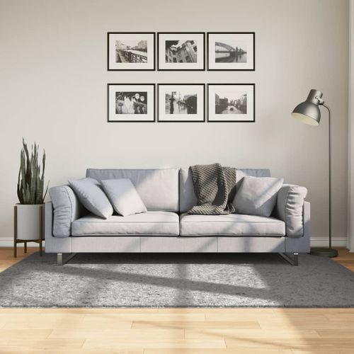 Tapis shaggy à poils longs moderne gris 140x200 cm - Photo n°2; ?>