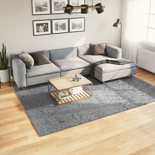 Tapis shaggy à poils longs moderne gris 200x280 cm - Photo n°2; ?>