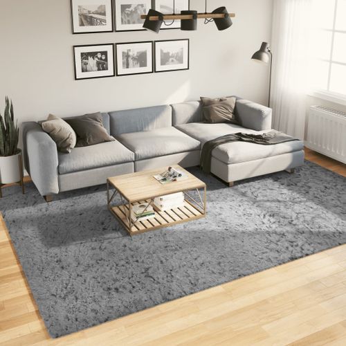 Tapis shaggy à poils longs moderne gris 240x340 cm - Photo n°2; ?>