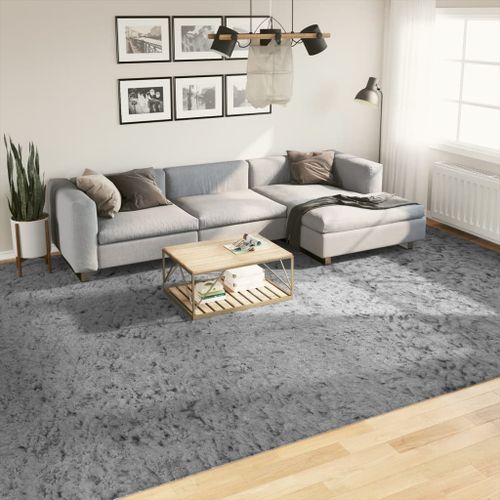 Tapis shaggy à poils longs moderne gris 300x400 cm - Photo n°2; ?>