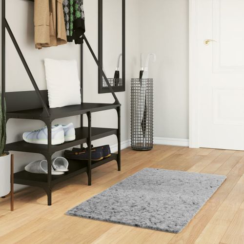 Tapis shaggy à poils longs moderne gris 60x110 cm - Photo n°2; ?>