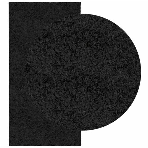 Tapis shaggy à poils longs moderne noir 100x200 cm - Photo n°3; ?>