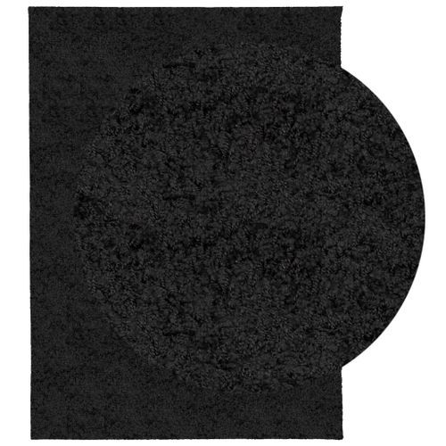 Tapis shaggy à poils longs moderne noir 140x200 cm - Photo n°3; ?>