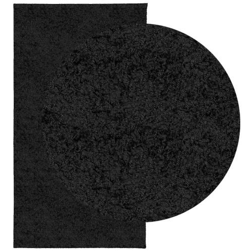 Tapis shaggy à poils longs moderne noir 80x150 cm - Photo n°3; ?>