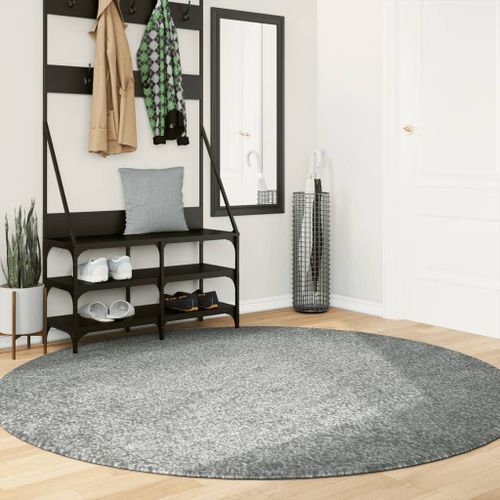 Tapis shaggy à poils longs moderne vert Ø 200 cm - Photo n°2; ?>