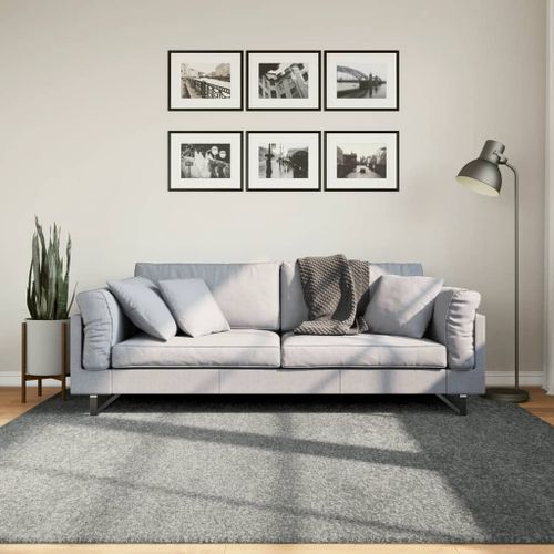 Tapis shaggy à poils longs moderne vert 200x200 cm - Photo n°2; ?>