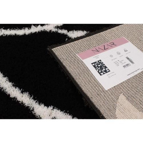 Tapis shaggy doux Oslo 637 - Noir - 100% polyester - 80 x 150 cm - Intérieur - NAZAR - Photo n°3; ?>