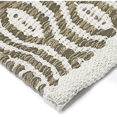 Tapis Terra - 160 x 230 cm - Bande géométriques blanc et sable - Photo n°2; ?>