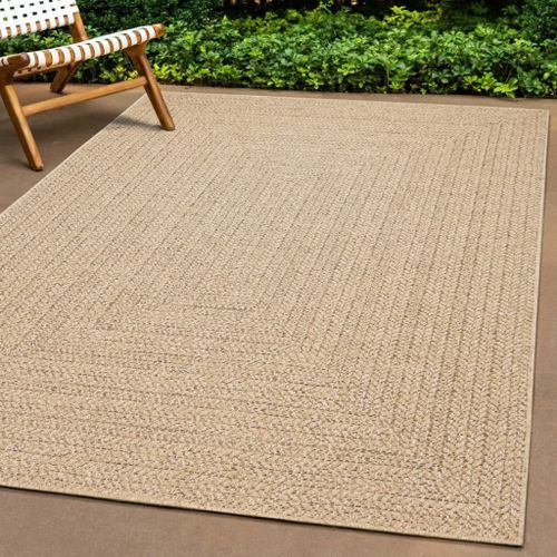 Tapis ZIZUR 120x120 cm aspect de jute intérieur et extérieur - Photo n°2; ?>