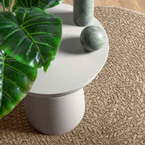 Tapis ZIZUR beige Ø 120cm aspect de jute intérieur et extérieur - Photo n°3; ?>